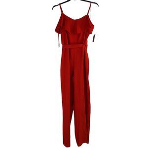 Thalia Sodi Red Wide Leg Jumpsuit Size:10